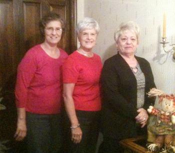 Co-hostesses for the Patterson Garden Club Oct. 8 meeting were, from left, Evelyn Estay, Iris Roy and Sandra Underwood.